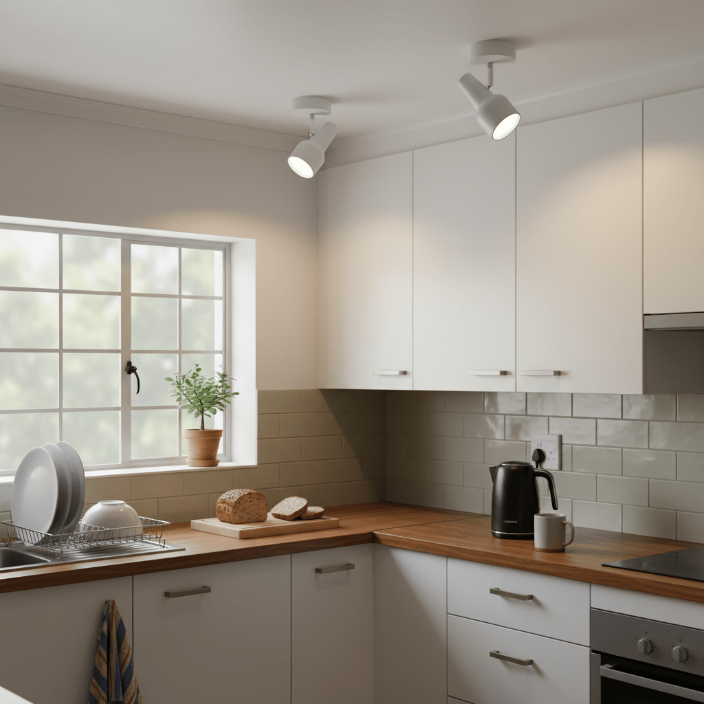 Mandini White 1 Light Ceiling Spotlight