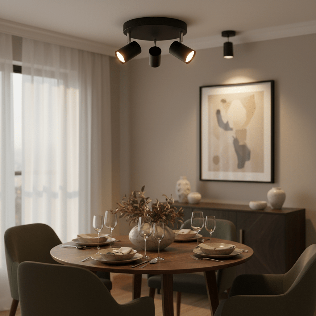 Sezela 3 Light Matt Black Spotlight