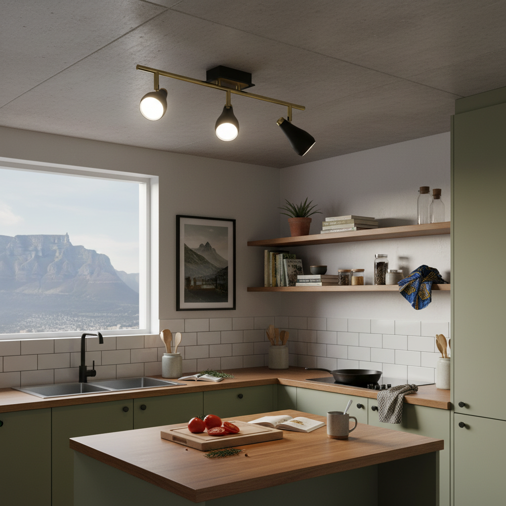 Berlin Brass & Black 3 Light Ceiling Spotlight
