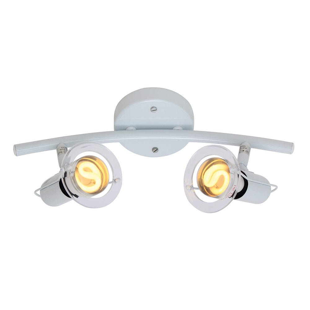 White Two-Light Indoor Spotlight