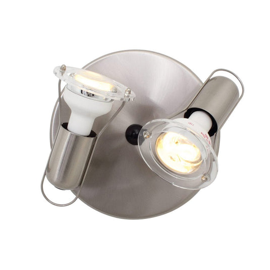 Satin Chrome Ceiling Spotlight Indoor 2-Light