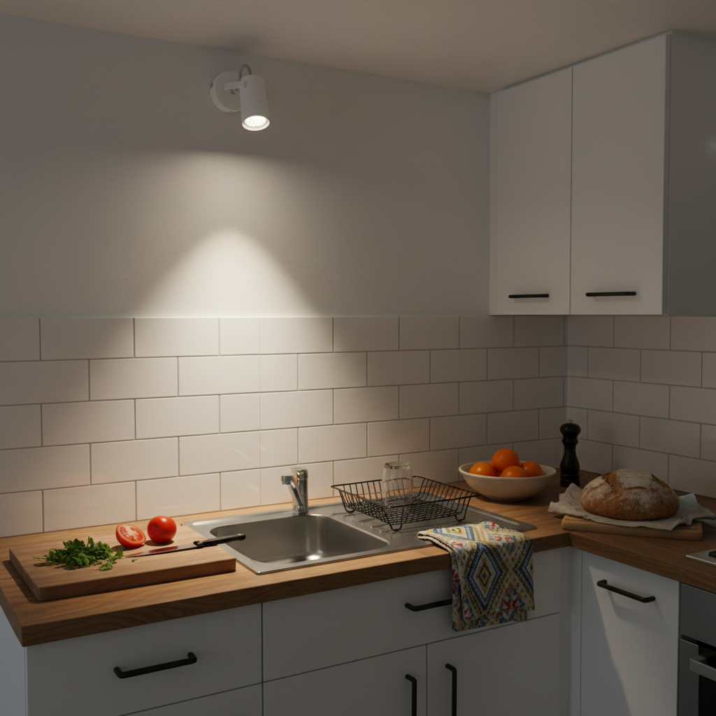 1 Light White Ceiling Spotlight