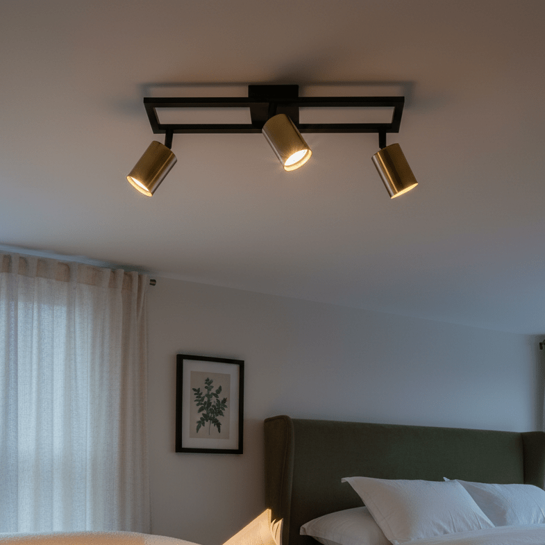 Sammi Black & Brass Spotlight - 3 Light