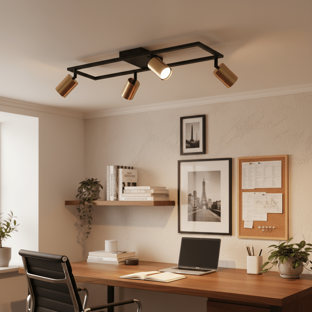 Sammi Black & Brass Spotlight - 4 Light