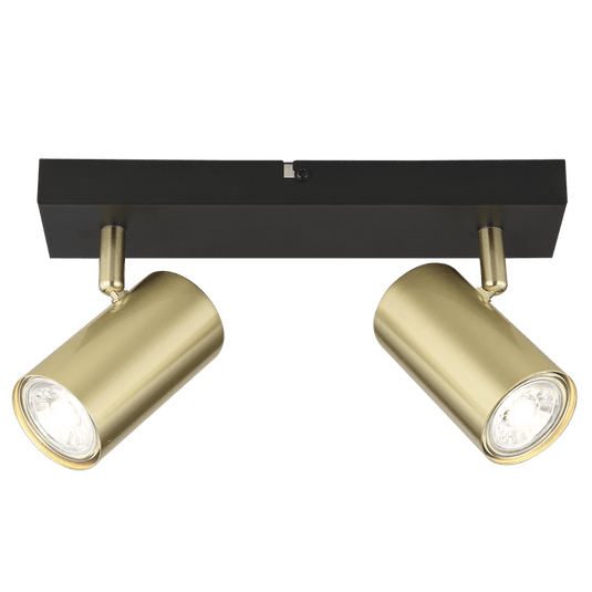 Punch Black & Gold 2 Light Spotlight