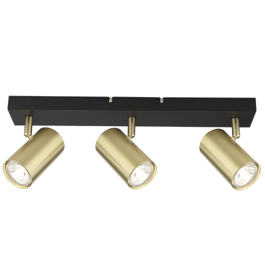 Punch Black & Gold 3 Light Spotlight