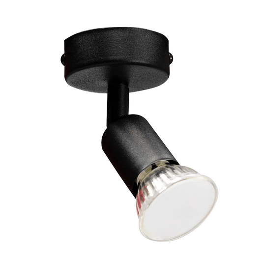 Dimension drawing of a two-light spotlight showing 115mm height, 65mm depth and 285mm width