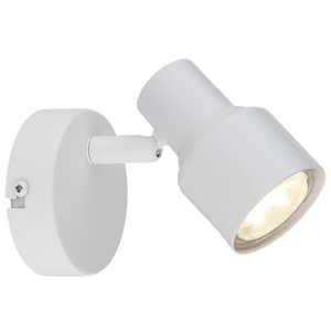 White wall-mounted spotlight on a white background