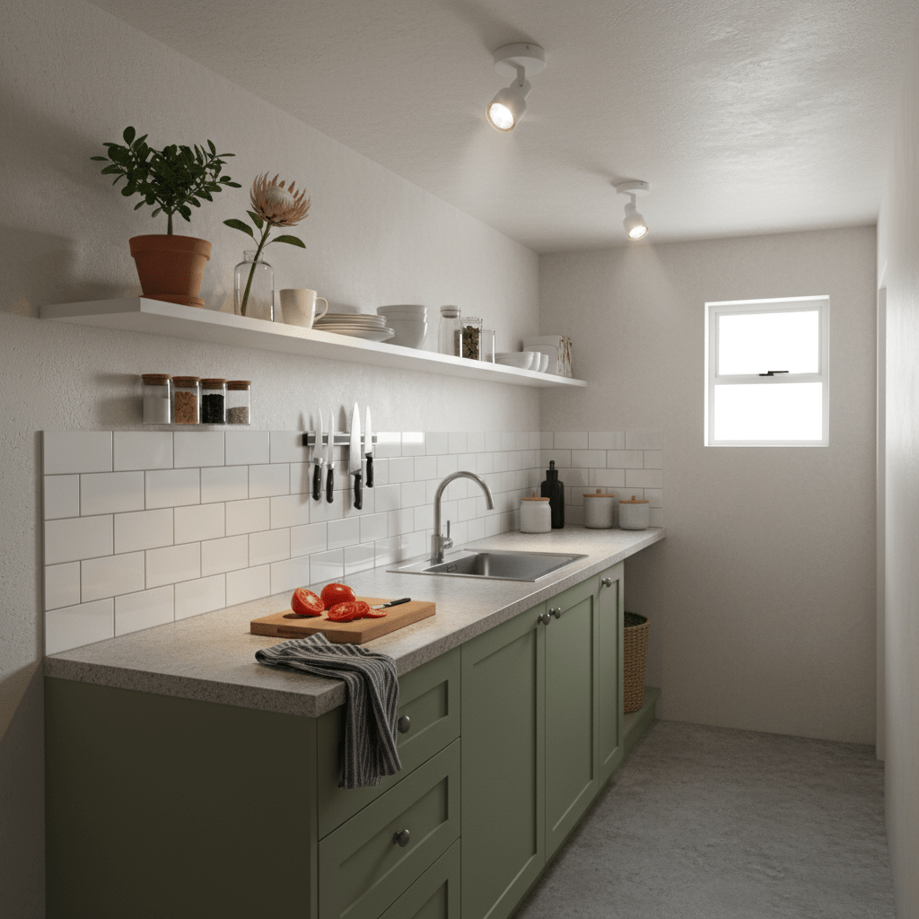 White wall-mounted spotlight on a white background