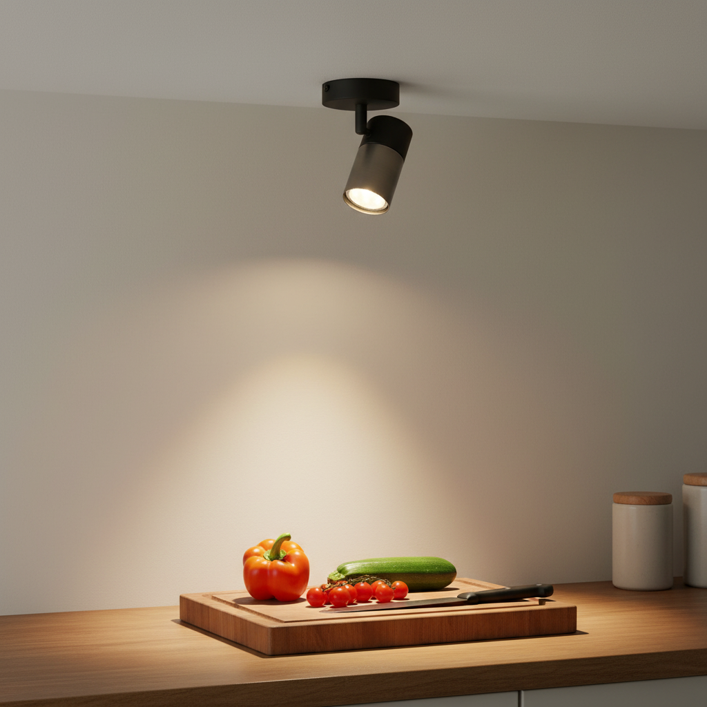 Black GU10 Single Spotlight