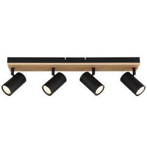 Black & Light Wood 4-Light GU10 Spotlight product image