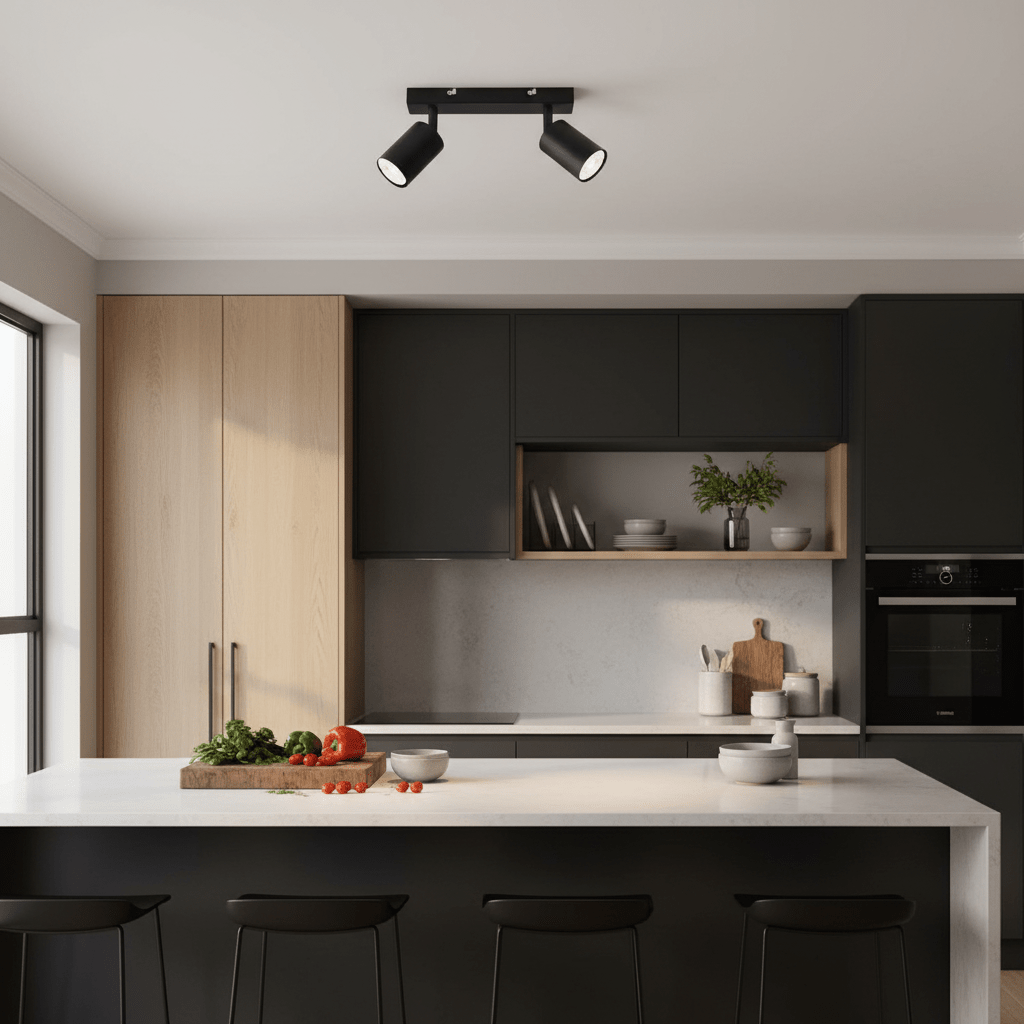 Urban Double Ceiling Spotlight - Black