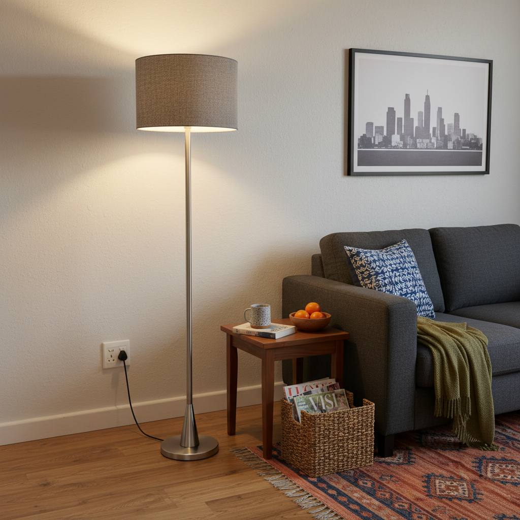 Satin Chrome Standing Floor Lamp