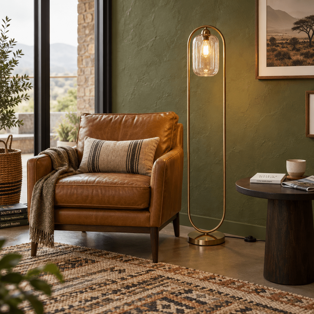 Strong Antique Brass Floor Lamp