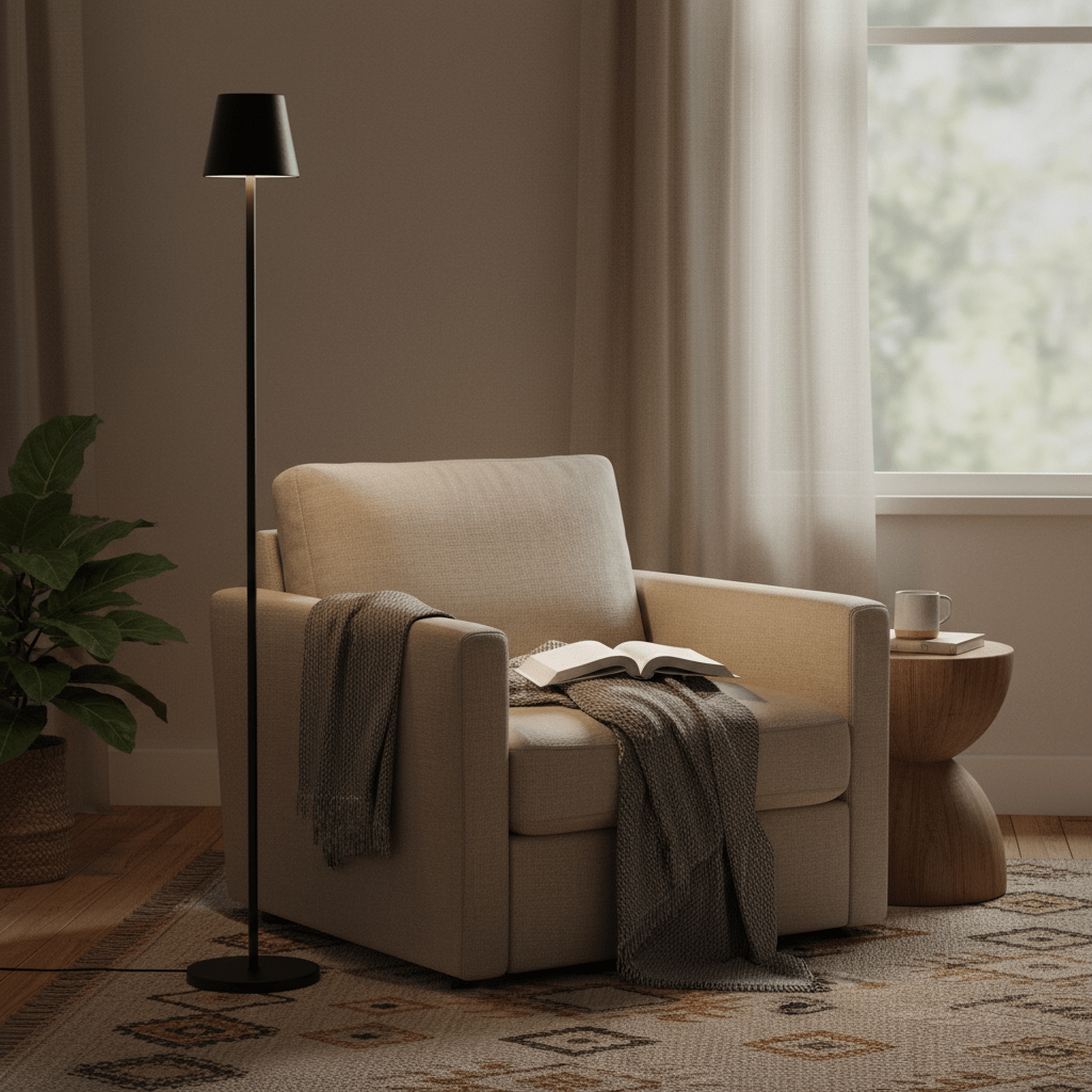 Rechargeable LED Floor Lamp - Black