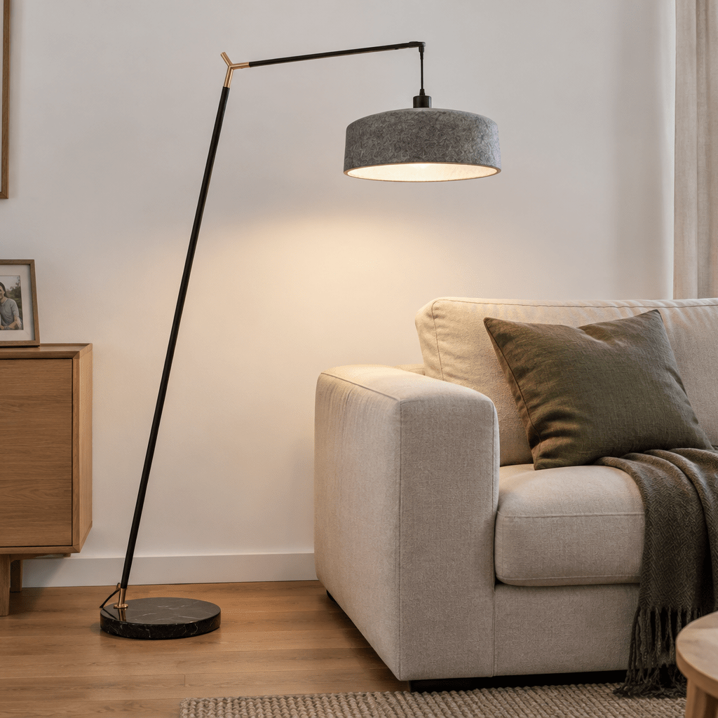 Moonwalker Marble & Felt Floor Lamp