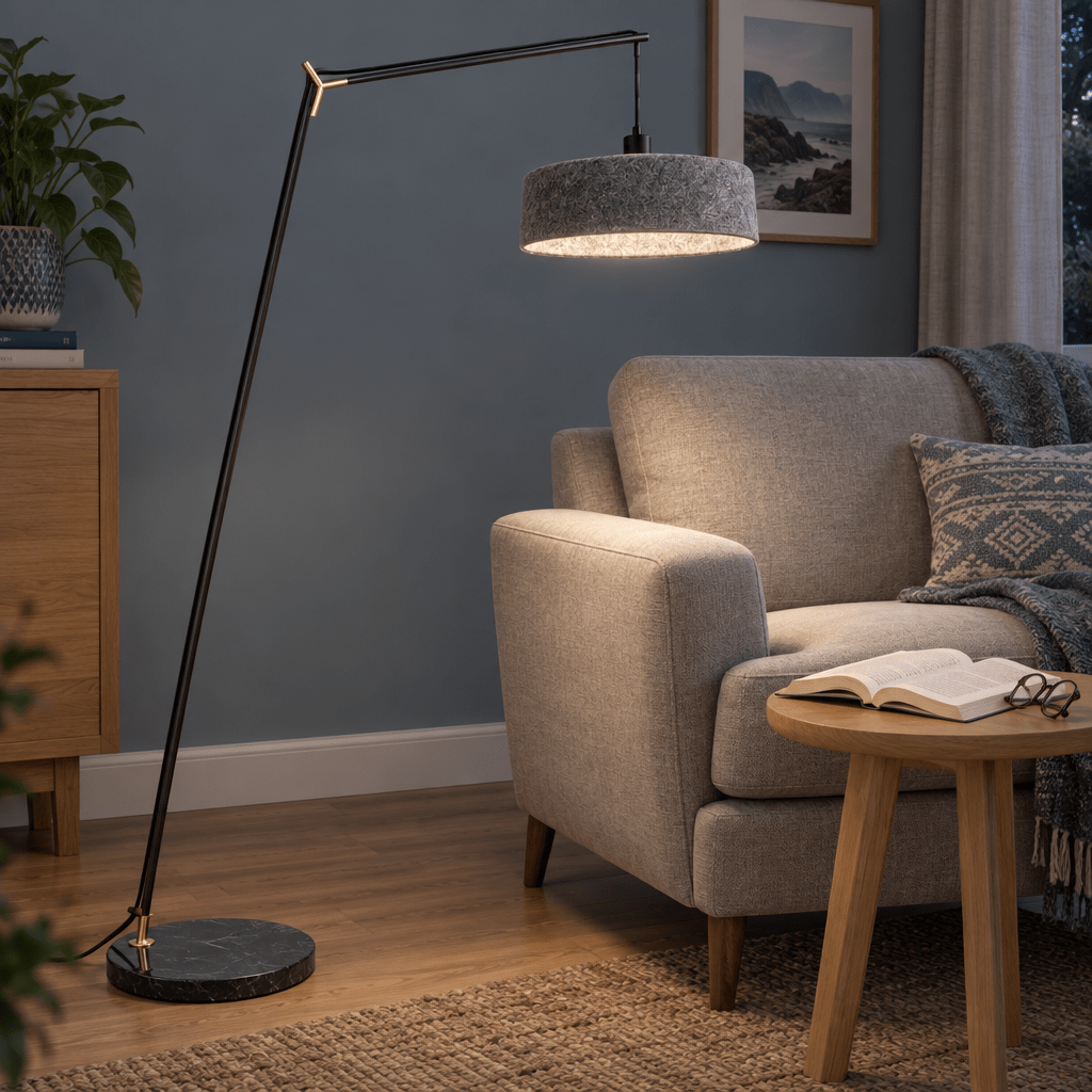Moonwalker Marble & Felt Floor Lamp