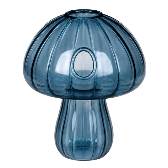 Blue Glass Mushroom Vase