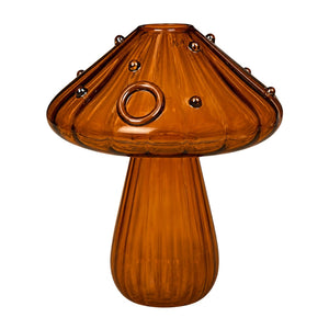 Glass Ribbed Mushroom Propagation Vase – Amber product image