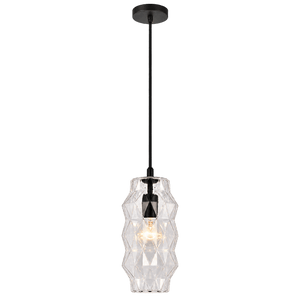Clear crystal-cut pendant light — transparent background