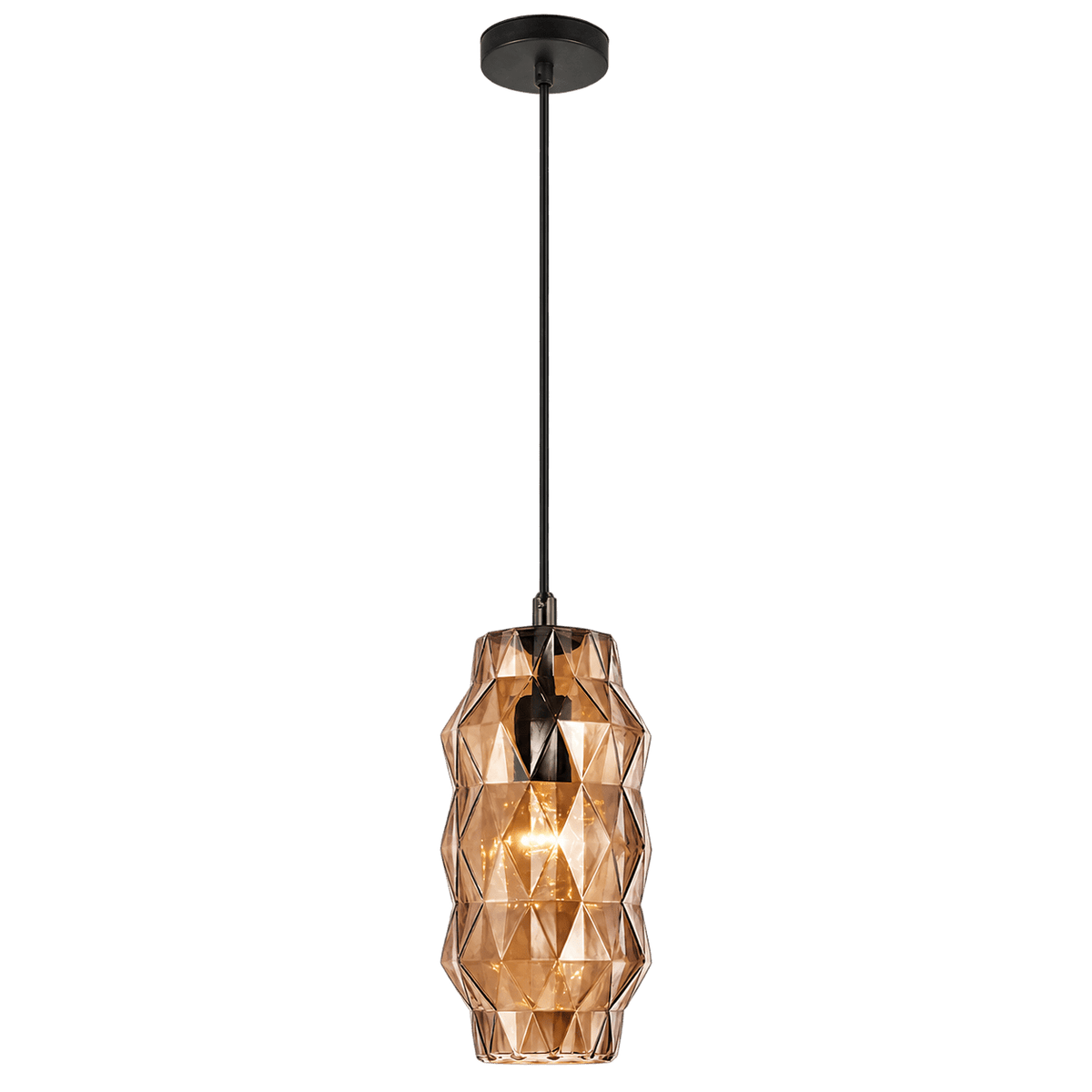 Tea crystal-cut pendant light — transparent background