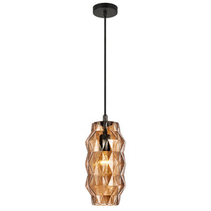 Tea crystal-cut pendant light — white background