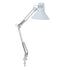 White adjustable desk lamp on a white background