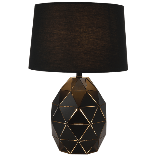 Black Geometric Table Lamp - Dual Light