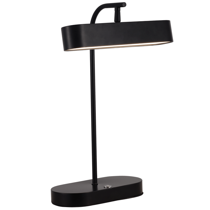 Black desk lamp on a white background