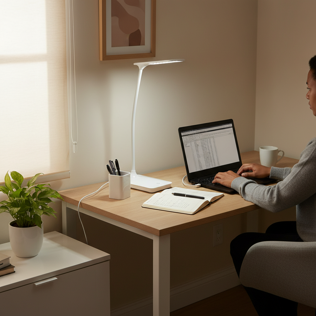 Flexi Arm White LED Desk Lamp