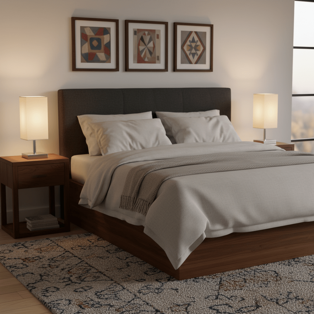 Satin Chrome Beige Shade Table Lamp - 2 Pack - additional product image