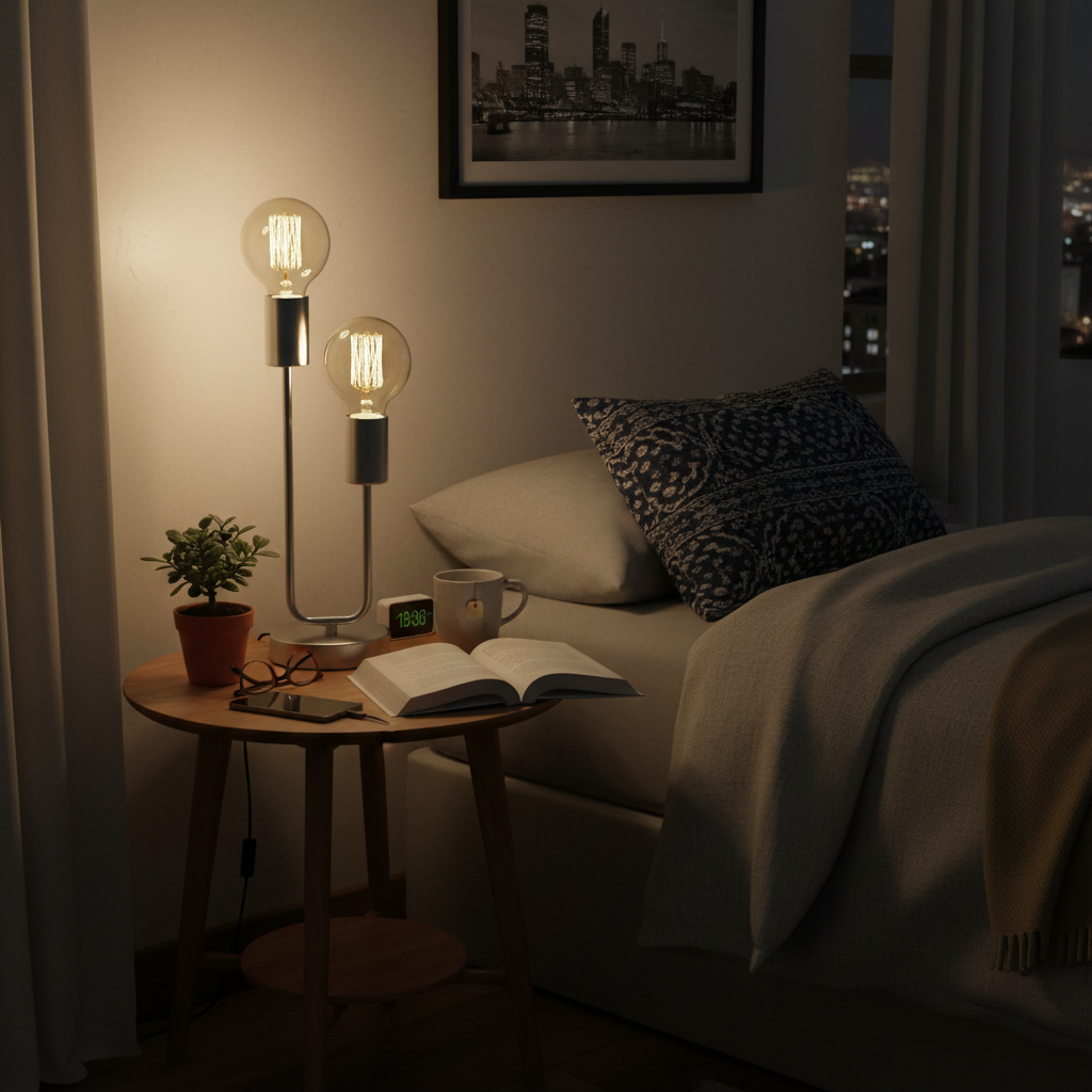 Hensel Satin Chrome Table Lamp