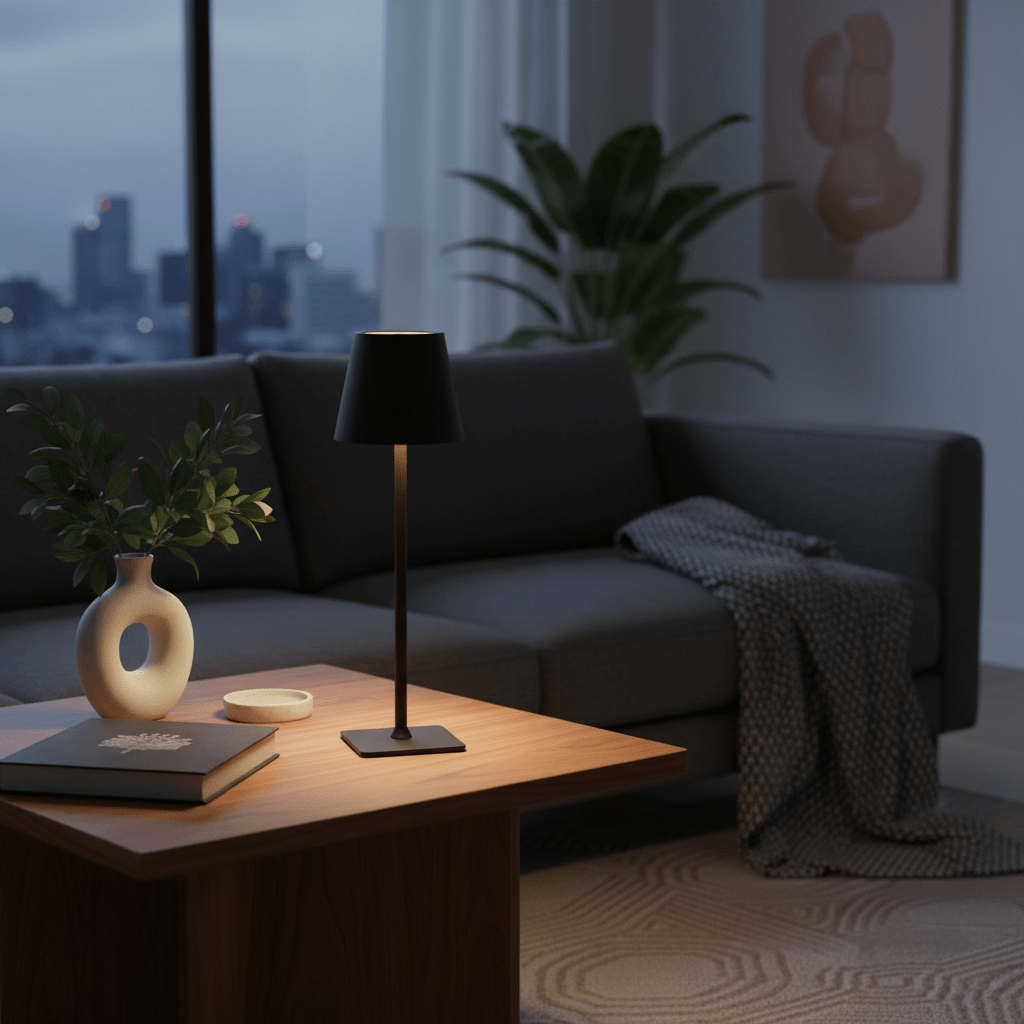 Black Rechargeable Table Lamp