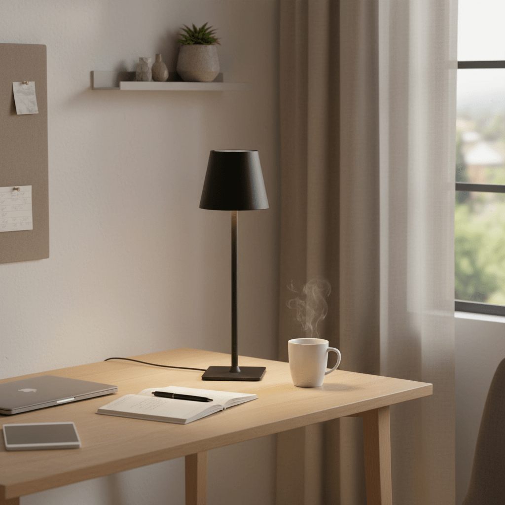 Black Rechargeable Table Lamp