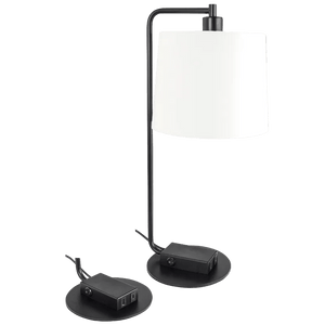 Matt Black Table Lamp - Dual USB Ports