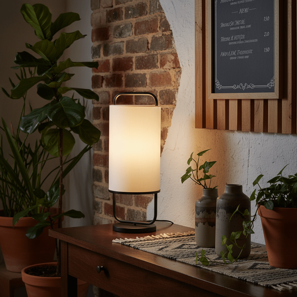 Watson Black & White Cylinder Table Lamp