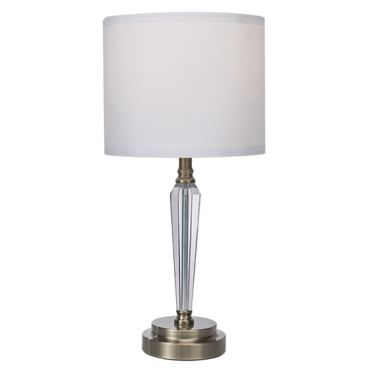 Crown Crystal Antique Brass Table Lamp