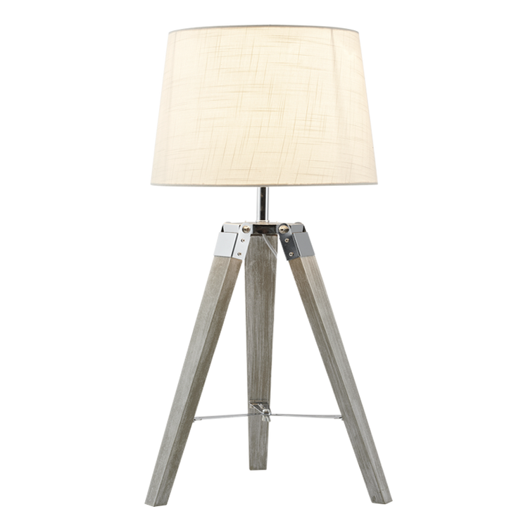 Arabella Wood & Chrome Table Lamp - Future Light - LED Lights South Africa