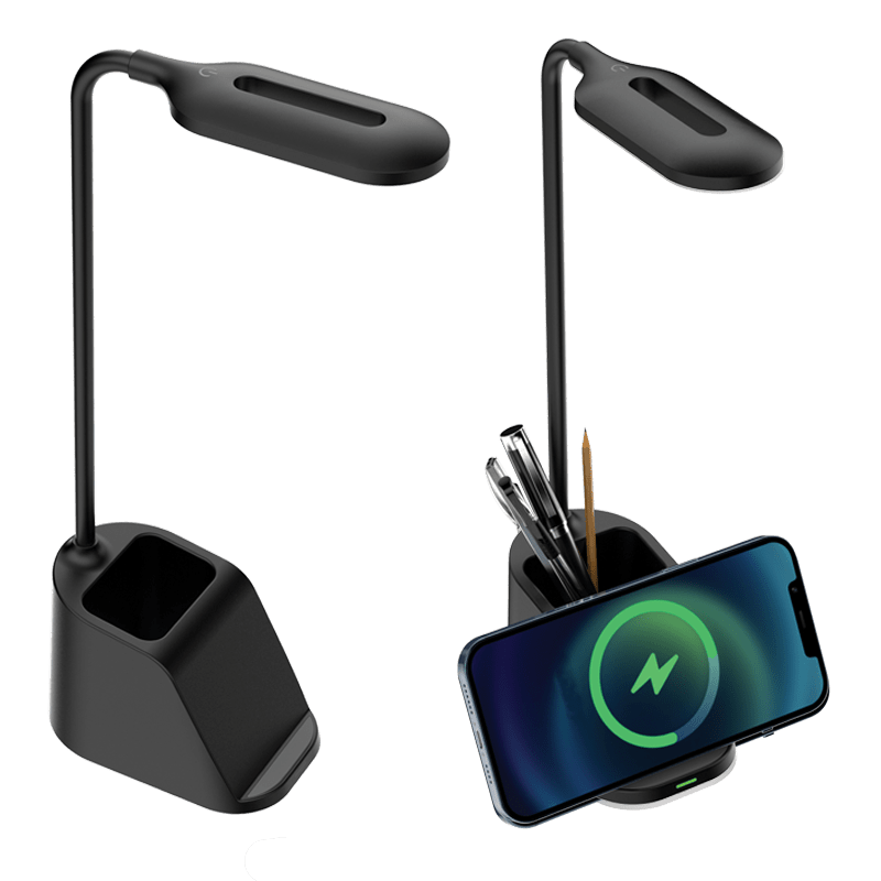 LED Table Lamp with Wireless Charging - Black
