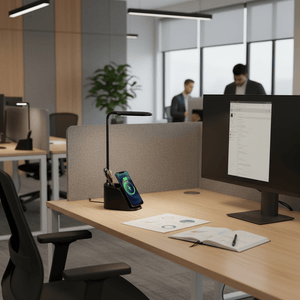LED Table Lamp with Wireless Charging - Black