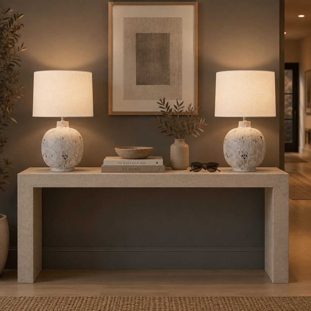 Grey Stone Large Ceramic Table Lamp