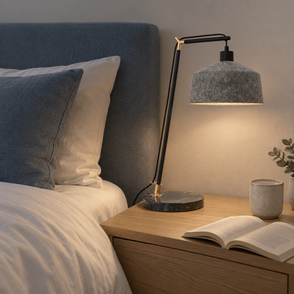 Moonwalker Marble & Felt Table Lamp