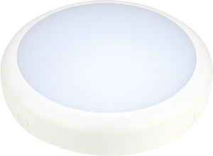 85-265VAC LED 15W Pvc Wht Bulkhead Light 6000K C/W Daynight Sen.