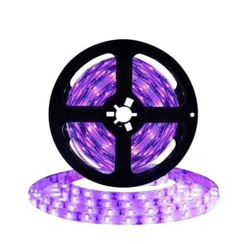 Ultra Violet (UVA) LED Striplight 12Vdc - 9.6W 120LED (5m)