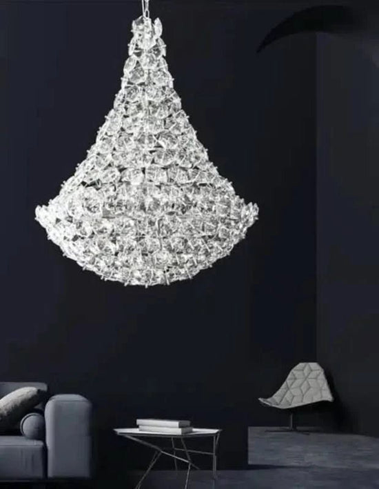 Chandelier sized for dining setup in a sunny South African home