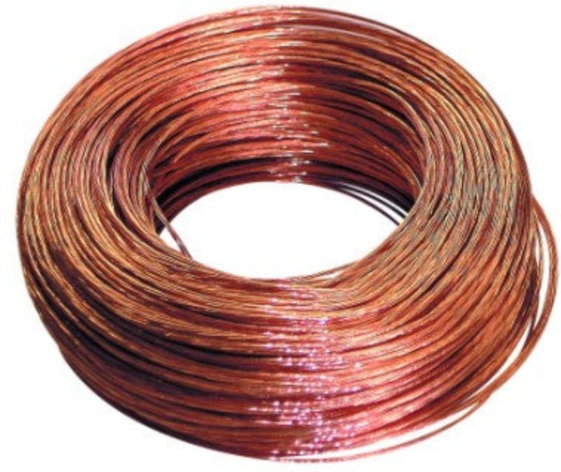 Coiled copper wire on a white background