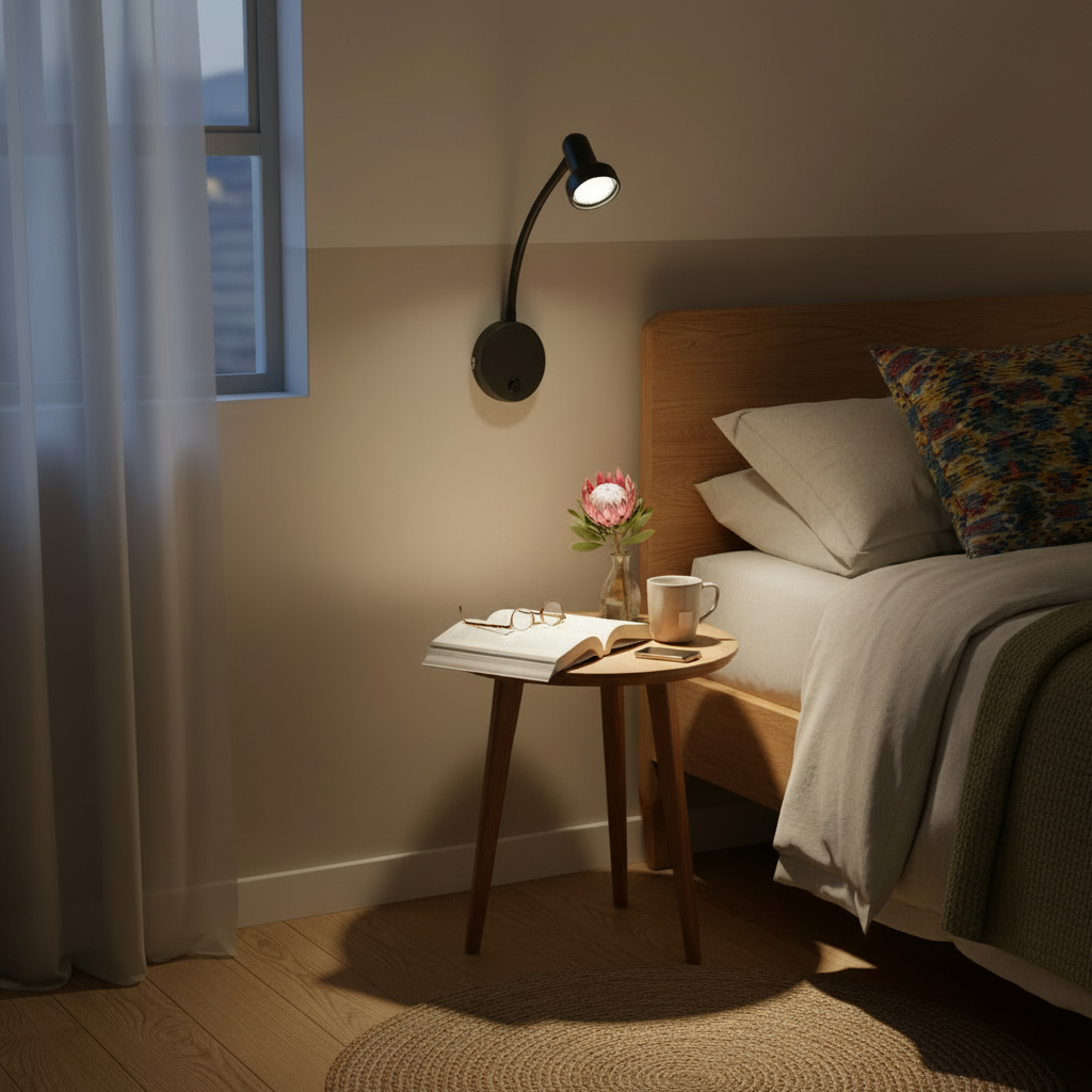 Metal Wall Light  with Switch and Flexible Rubber Arm