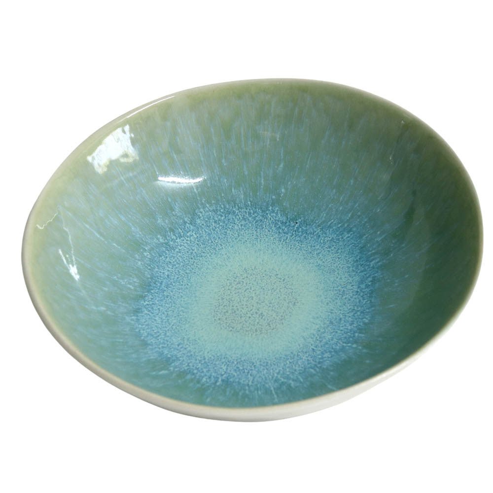 Bleeding Green And Blue Ceramic Salad Bowl