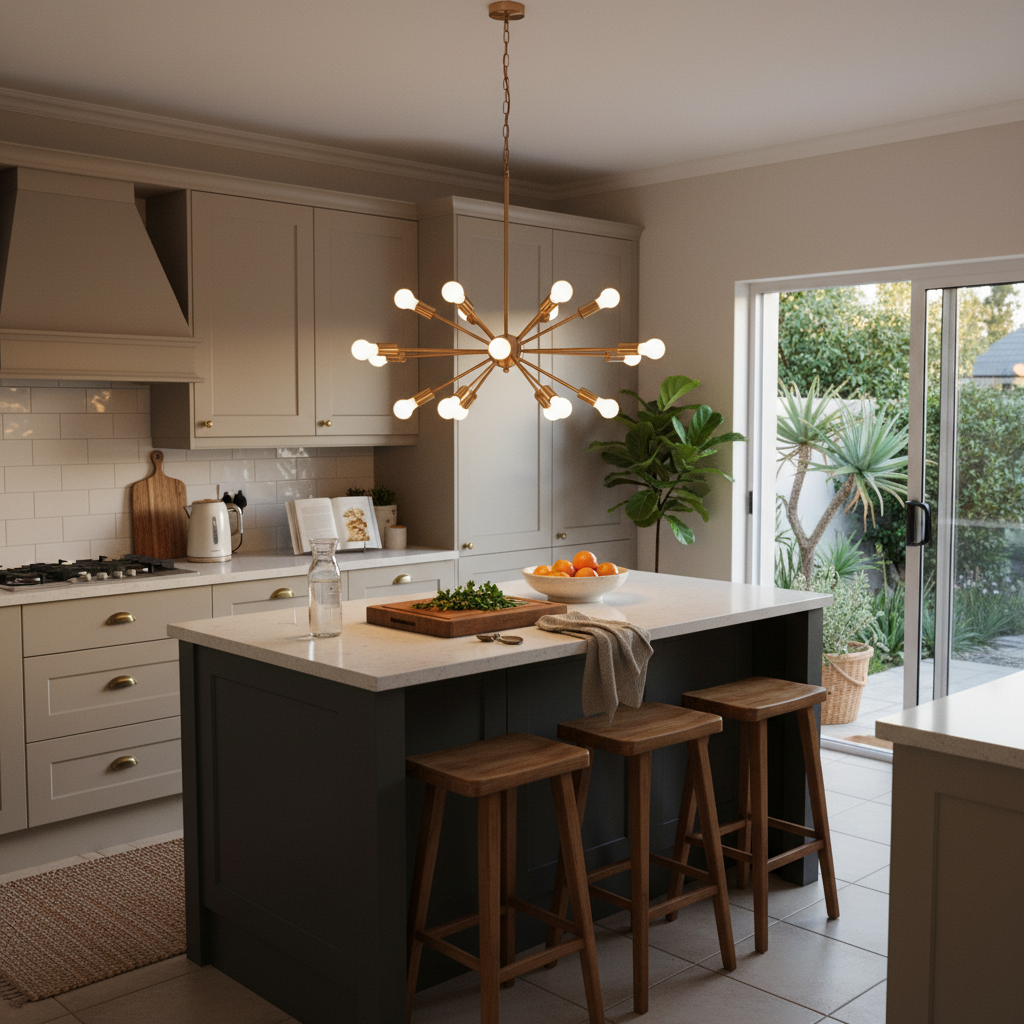 Supernova 18 Satin Gold Pendant Light