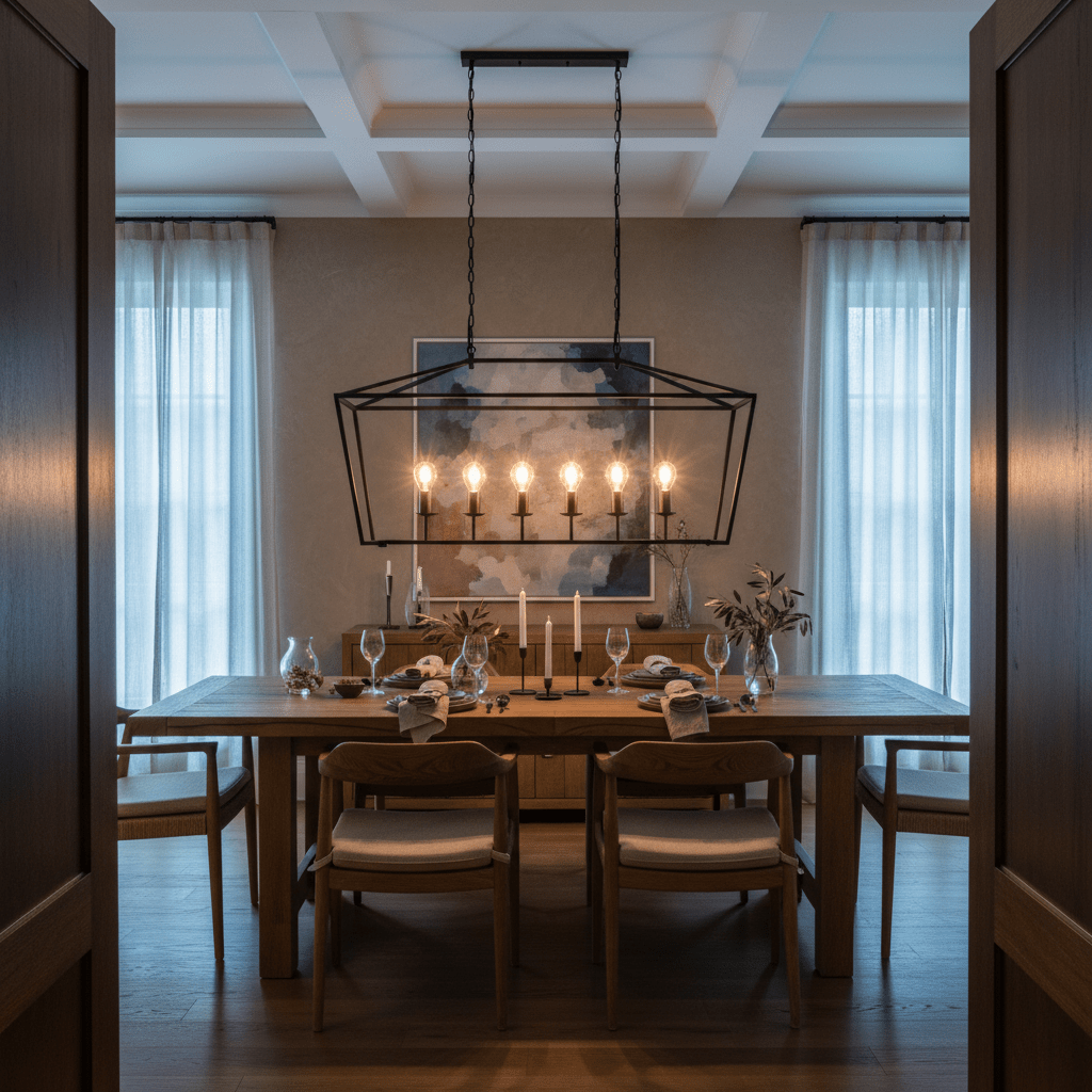 Delport Rectangular Ranch Iron Pendant - additional product image